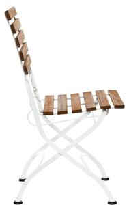 PARKLIFE Skládací židle - hnědá/bílá