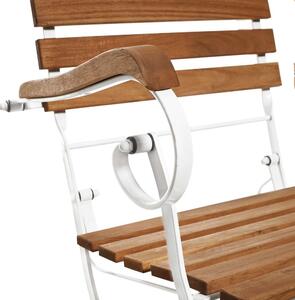 PARKLIFE Skládací židle s područkami - bílá/hnědá