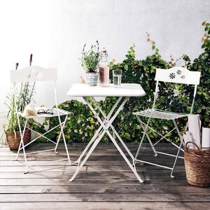 DAISY JANE Set zahradního nábytku 2 ks židle a 1 ks stůl - bílá