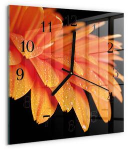 Skleněné hodiny na stěnu Gerbera zskc-30x30-00176314