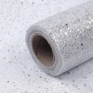 Pro Háčkování Tyl stříbrný se stříbrnými glitry 20 cm, 10 m
