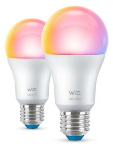WiZ SET 2x LED žárovka E27 A60 8W (60W) 806lm 2200-6500K RGB IP20, stmívatelná