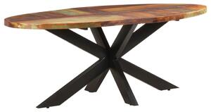 Oválný jídelní stůl 200 x 100 x 75 cm masivní recyklované dřevo