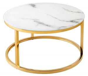 Konferenční stolek ELEGANCE 60 CM bílý mramorový vzhled Nábytek | Obývací pokoj | Konferenční stolky | Všechny konferenční stolky