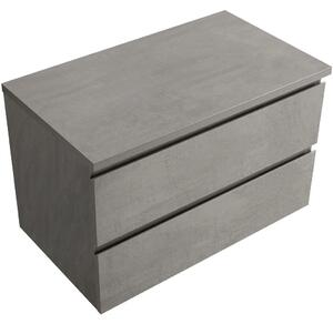 Koupelnová skříňka Carole + deska pod umyvadlo Navira Pro - 36 mm - betonově šedá - 80x51,6x46 cm