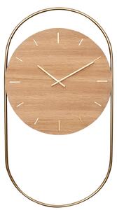 Andersen Nástěnné hodiny Wall Clock - Oak/Brass ADS112