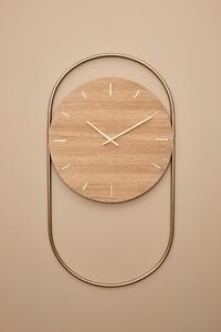 Andersen Nástěnné hodiny Wall Clock - Oak/Brass ADS112