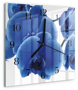 Skleněné hodiny na stěnu Orchidej zskc-30x30-00176383