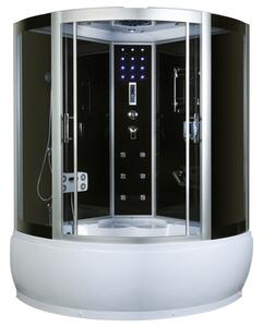 D‘Eluxe Hydromasážní Sprchový Box PF13H3522 135x135x220cm, posuvné dveře, grafitové sklo, 5mm