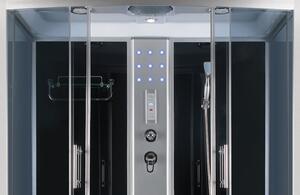 D‘Eluxe hydromasážní Sprchový Box NE87A1587 152x87x223cm, posuvné dveře, grafitové sklo, 4mm