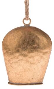 Kovový závěsný zvonek, 8,5 x 11,5 x 4 cm, zlatá