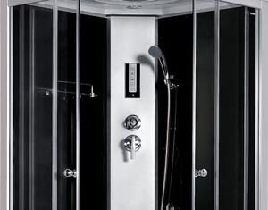 D‘Eluxe hydromasážní Sprchový Box PN14K8821 80x80x214cm, posuvné dveře, čiré sklo, 4mm