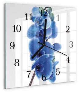 Skleněné hodiny na stěnu Orchidej zskc-30x30-00176385