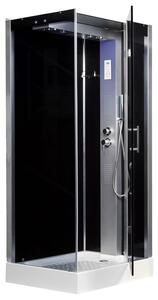 D‘Eluxe hydromasážní Sprchový Box TW41R1082 102x82x215cm, jednokrídlové dveře, grafitové sklo, 6mm