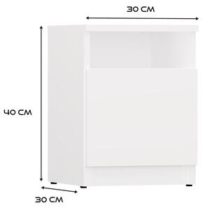 TP Living Noční stolek Galax 1D 30 cm bílý