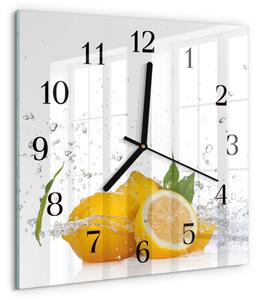 Skleněné hodiny na stěnu Citrony zskc-30x30-00176440