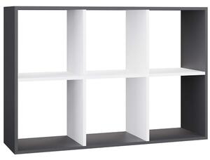 TP Living Regál Malax 2x3 110 cm antracit/bílý
