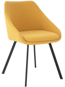 Žlutá látková jídelní židle Somcasa Lanna