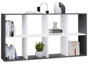 TP Living Regál Malax 2x4 147 cm antracit/bílý