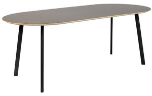 Šedý oválný jídelní stůl Banne Oval 180 x 90 cm