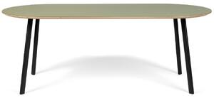 Zelený oválný jídelní stůl Banne Oval 180 x 90 cm