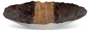 DEKORAČNÍ SKLENĚNÁ MISKA DEMI (02) (FI) 39X8 CM HNĚDÁ
