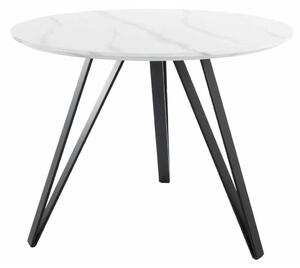 Jídelní stůl Tetis, průměr 100 cm, mramor / černá