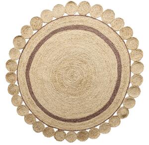 Diamond Carpets India, Ručně vázaný kusový koberec Ora J-28 Natural kruh, 120x120 (průměr) kruh, béžová, chodba / předsíň