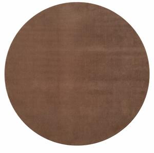 Ayyildiz, Kusový koberec Joy 1400 mocca kruh, 80x80 (průměr) kruh, hnědá, chodba / předsíň