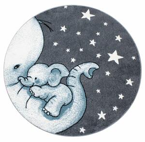 Ayyildiz, Dětský kusový koberec Kids 560 blue kruh, 120x120 (průměr) kruh, modrá, dětský pokoj