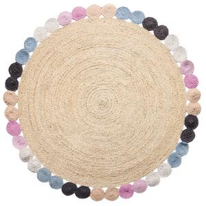 Diamond Carpets India, Ručně vázaný kusový koberec Arcadia SM-01 Natural Multi kruh, 120x120 (průměr) kruh, vícebarevná, chodba / předsíň