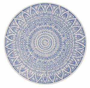 MK Original: Produkty s rodokmenem, Kusový koberec Mujkoberec Original Nora 104162 Blue Creme kruh – na ven i na doma, 140x140 (průměr) kruh, modrá, chodba / předsíň