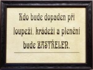 Cedule | Kdo bude dopaden při loupeži (různé rámy)