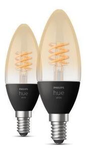 PH 8719514302211 Hue Bluetooth LED White set 2ks filamentových žárovek Philips svíčka 8719514302211 E14 4,5W 300lm 2100K černé, stmívatelné - PHILIPS (929002479502)