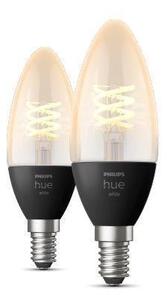 PH 8719514302211 Hue Bluetooth LED White set 2ks filamentových žárovek Philips svíčka 8719514302211 E14 4,5W 300lm 2100K černé, stmívatelné - PHILIPS (929002479502)