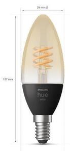 PH 8719514302211 Hue Bluetooth LED White set 2ks filamentových žárovek Philips svíčka 8719514302211 E14 4,5W 300lm 2100K černé, stmívatelné - PHILIPS (929002479502)