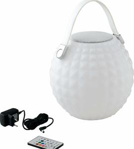 FANEUROPE FAN EUROPE Nabíjecí venkovní lampa Geco, bílá, LED 3 W, 240 lm, RGBW, stmívatelná, IP44, s reproduktorem a Bluetooth, vč. dálkového ovladač