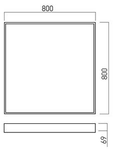 Arelux PXQU04NW SBK Xpill Square, černé stropní svítidlo, 80W LED 4000K, 80x80cm