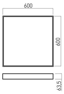 Arelux PXQU03CCT SWH Xpill Square, bílé stropní svítidlo, 60W LED 3000/4000/6000K, 60x60cm