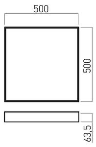 Arelux PXQU02CCT SBK Xpill Square, černé stropní svítidlo, 50W LED 3000/4000/6000K, 50x50cm