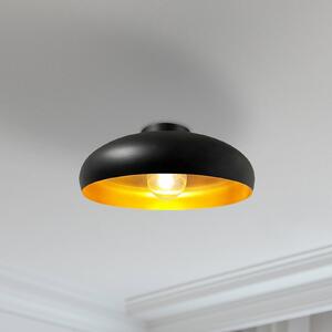 ROYALTECH Stropní svítidlo Olli, černá/zlatá Ø 40 cm, kov, E27, stmívatelný, Obývací pokoj / jídelna, kov