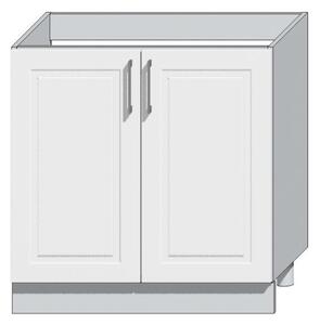 Kuchyňská skříňka dřezová OREIRO D80 ZL, 80x82x44,6, popel/světle šedá