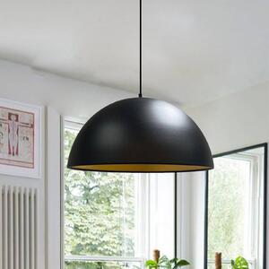 ROYALTECH Závěsné svítidlo Lipeo, černá/zlatá, Ø 40 cm, kov, E27, stmívatelný, Obývací pokoj / jídelna, kov
