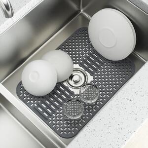Odkapávač na nádobí do dřezu 29x40 cm Umbra SLING - šedý
