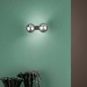 Luce Ambiente Design Nástěnné světlo HONEY, výška 34 cm, černá/kouřově šedá, 2žárovkové, stmívatelný, Černá, Obývací pokoj / jídelna, kov