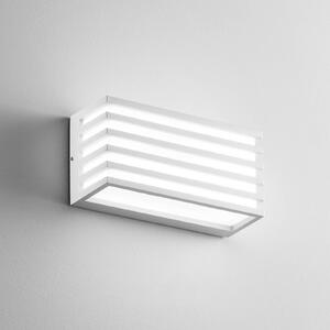 INTEC LED venkovní nástěnné svítidlo Dukrot, bílá, šířka 22 cm, kov, Bílá / opál, Hliník, Moderní
