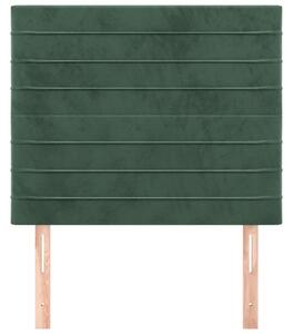 Čelo postele tmavě zelené 100x5x78/88 cm samet