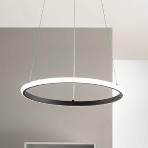 Luce Ambiente Design Závěsné LED světlo Axis, Ø 60 cm, černé, kov,, Černá, Obývací pokoj / jídelna, kov, Moderní