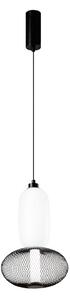 Luce Ambiente Design Závěsné LED světlo INKAS, výška 41 cm, černá, sklo/kov,, Černá, Obývací pokoj / jídelna, Sklo
