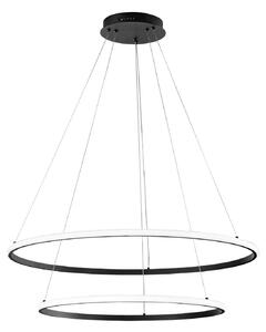 Luce Ambiente Design Závěsné LED světlo Axis, Ø 80/60 cm, černé, kov,, Černá, Obývací pokoj / jídelna, kov, Moderní